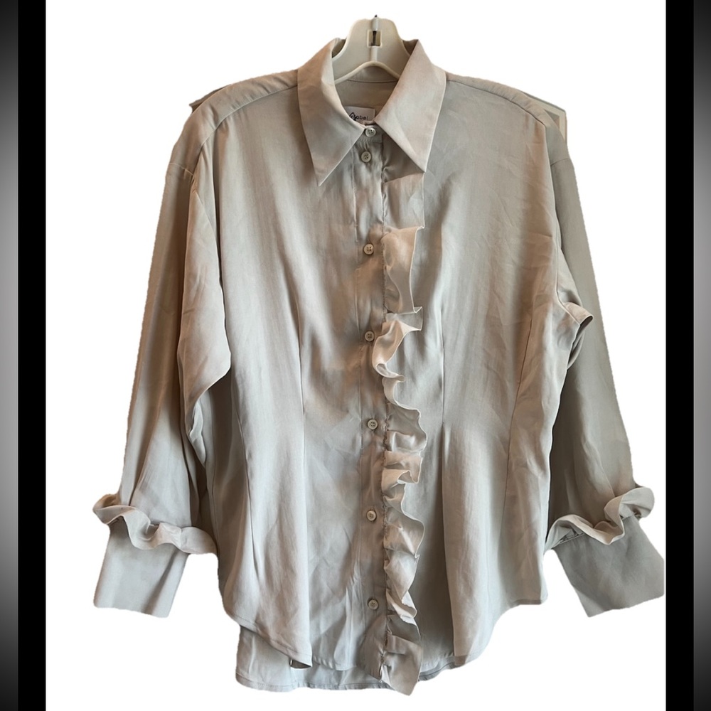 Unlabel Astryr Ruffle Button Down Blouse Youth Girls Size 11-12 years